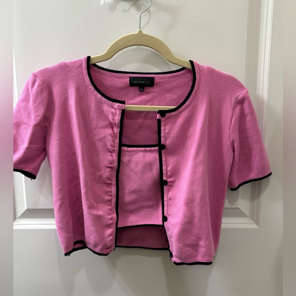 MAJORELLE cropped cardigan set. Size small